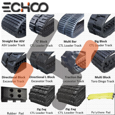 গুণ  ECHOO Rubber Tracks For Excavators Mini Diggers , Compact Track Loader কারখানা
